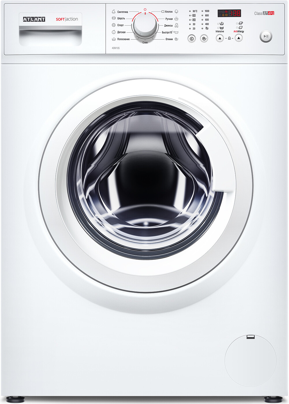 Стиральная машина ATLANT СМА 40М105-000, 84.6 см, белый — фото 2